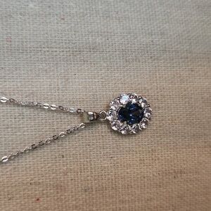 Elegant Sterling Silver and Blue Pendant Necklace